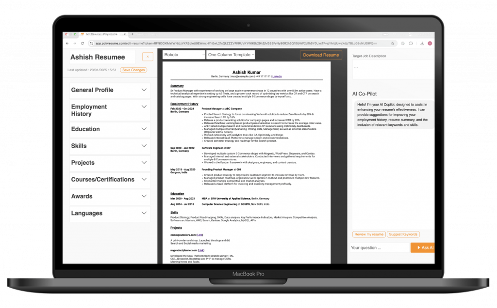 ATS Friendly Resume Template